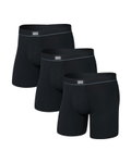 SAXX Essential Cotton Boxer Shorts Fly black/black Men's - 3 pieces